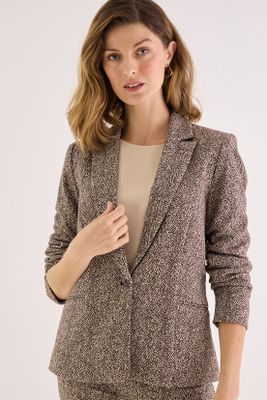 Blazer Fantasia Zigzag Café 16102125053102