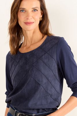 Imagen 2 del producto Polera De Suede Azul Ma Griffe 14202126007104