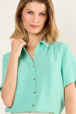 Imagen 2 del producto Blusa Camisera Manga Corta Verde Ma Griffe 14002126054217