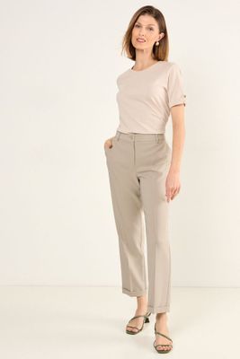 Pantalon Formal Con Basta Doblada Avellana Ma Griffe 11002225048126