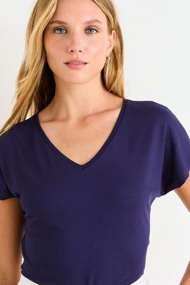 Imagen 2 del producto Polera Manga Corta Lisa Azul Marino Ash 14204225094104