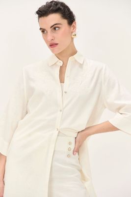 Tapado Camisero Lino Crudo Ma Griffe 15402224055105