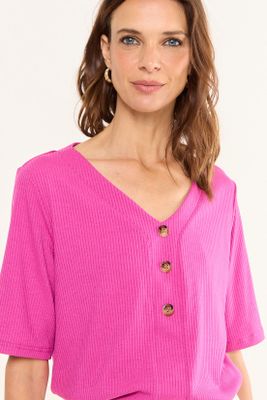 Imagen 2 del producto Polera Acanalada Fucsia Ma Griffe 14202126051116