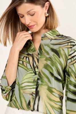Imagen 2 del producto Blusa Viscosa Estampada Verde Oliva Ma Griffe 14102225063107