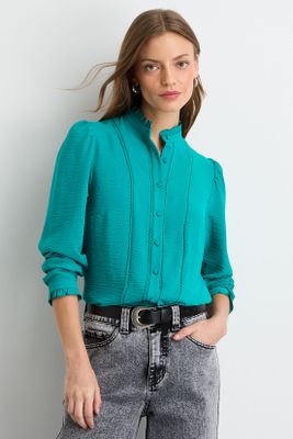 Blusas Manga Larga Verde iO 14020225053217