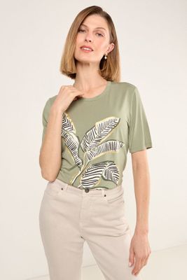 Polera Estampado Focalizado Avellana Ma Griffe 14602225002126