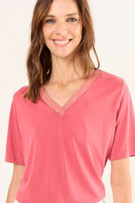 Imagen 2 del producto Polera Escote En V Con Lurex Rosa Ma Griffe 14202126005123