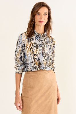 Imagen 2 del producto Blusa Camisera Estampada Crudo Ma Griffe 14102126058105