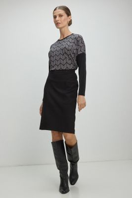 Falda Larga Negro Ma Griffe 12002225001102