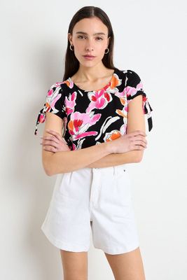 Polera Manga Corta Negro iO 14320225004102