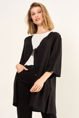 Imagen 2 del producto Kimono Tela Textura Negro Ma Griffe 15402126047102