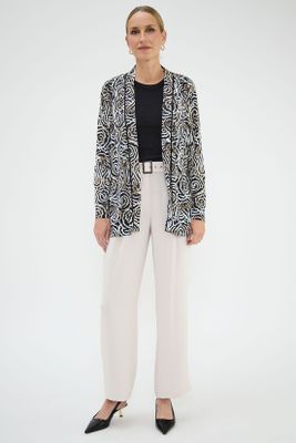 Tapado Camisero Estampado Negro Ma Griffe 15502125001102