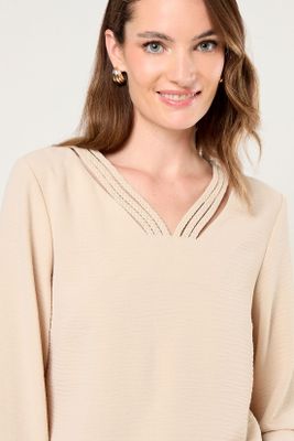 Imagen 2 del producto Blusa Lisa Beige Ma Griffe 14004225036106