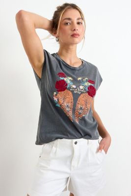 Polera Estampada Gris iO 14620225055163