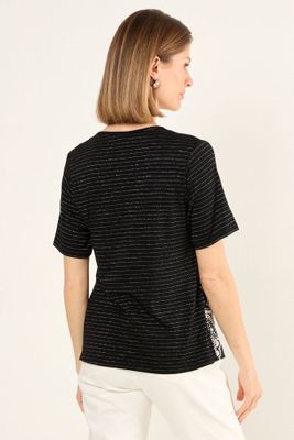 Imagen 2 del producto Polera Doble Tela Estampada Negro Ma Griffe 14602225003102