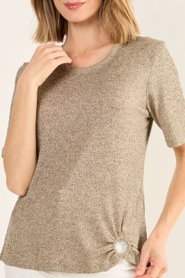 Imagen 2 del producto Polera Acanalada Argolla Beige Ma Griffe 14202126050106