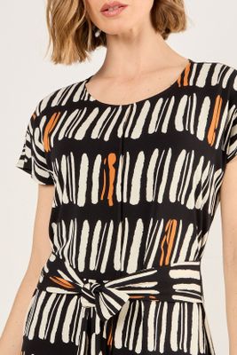 Imagen 2 del producto Vestido Estampado Con Lazo Negro Ma Griffe 13102225010102