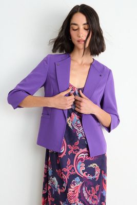 Blazer Liso Con Solapa Morado Ash 16007225070121