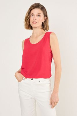 Blusa Sin Mangas Con Textura Rojo Ma Griffe 14002225009103