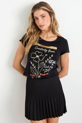 Polera Estampada Negro iO 14620225007102