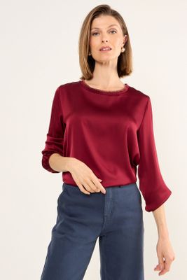 Polera Manga Larga Burdeos Ma Griffe 14204125013112