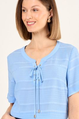 Imagen 2 del producto Blusa Textura Celeste Ma Griffe 14002225065110