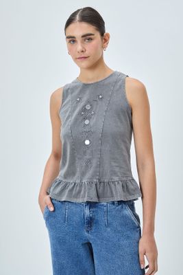 Imagen 1 del producto Polera Lisa Gris iO 14220224011163