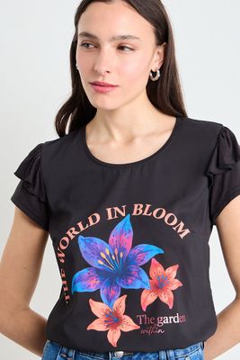 Imagen 2 del producto Polera Estampada Negra iO 14620225008116