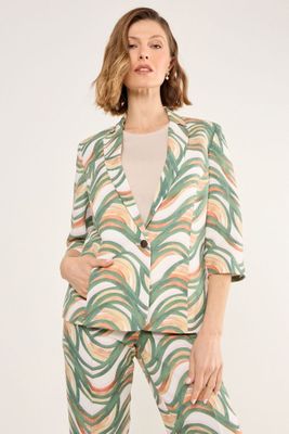 Imagen 1 del producto Blazer Con Estampado Abstracto Beige Ma Griffe 16102225054106