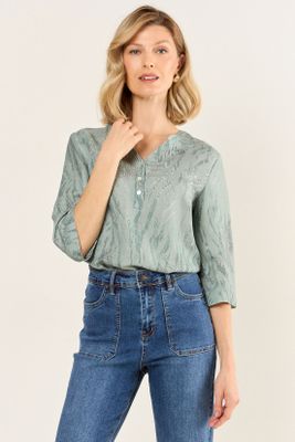 Imagen 1 del producto Blusa Lino Estampada Avellana Ma Griffe 14102126051126