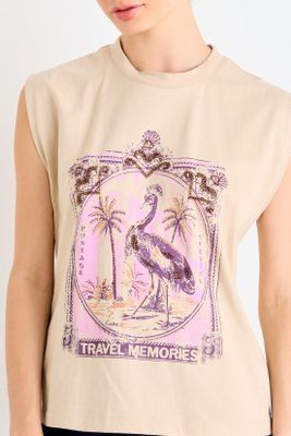 Imagen 2 del producto Polera Estampada Beige iO 14620126004106