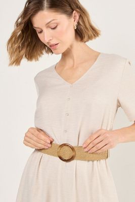 Imagen 2 del producto Vestido Con Cinturon Beige Ma Griffe 13002225007106