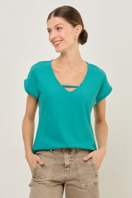 Polera Escote En V Verde Ma Griffe 14202125030217