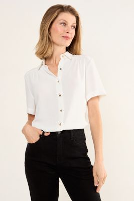 Imagen 1 del producto Blusa Camisera Manga Corta Crudo Ma Griffe 14002126054105