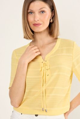 Blusa Textura Amarillo Ma Griffe 14002225065108