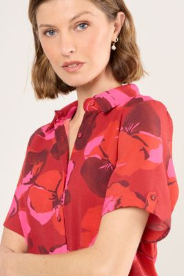 Imagen 2 del producto Blusa Estampada Camisera Rojo Ma Griffe 14102225006103