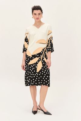 Vestido Viscosa Estampado Negro Ma Griffe 13102224054102