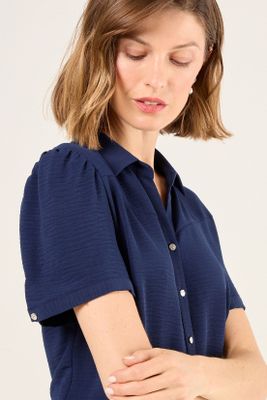 Imagen 2 del producto Blusa Lisa Azul Marino Ma Griffe 14004225005104