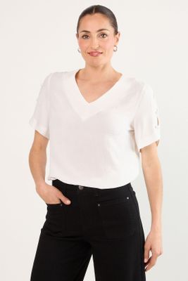 Blusas Manga Corta Blanco Ma Griffe 14002225005101