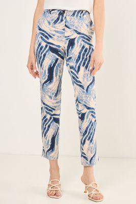 Imagen 2 del producto Pantalon Recto Estampado Azul Ma Griffe 11102225003104