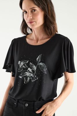 Imagen 2 del producto Polera Con Estampado Focalizado Negro Ma Griffe 14602125001102