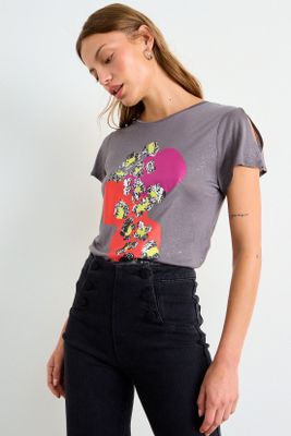 Imagen 2 del producto Polera Estampada Gris iO 14620126050163