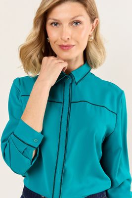 Imagen 2 del producto Blusa Bicolor Verde Ma Griffe 14002126057217