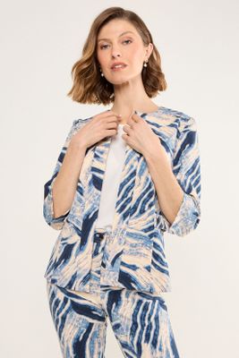 Blazer Estampado Abstracto Azul Ma Griffe 16102225003104