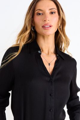 Imagen 2 del producto Blusa Camisera Cuello En V Negro Ash 14007126011102