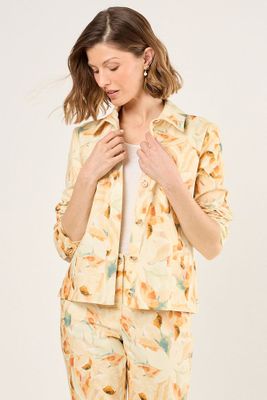 Casaca Estampada Floral Naranjo Ma Griffe 17702225001114