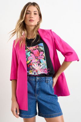 Blazer Liso Fucsia iO 16020225023116