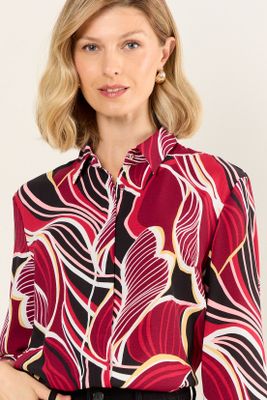 Imagen 2 del producto Blusa Camisera Estampada Negro Ma Griffe 14102126053102