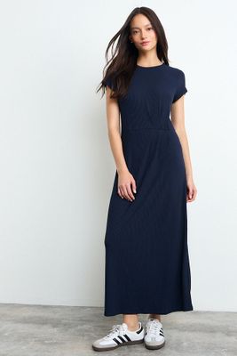 Vestido Liso Largo Azul Marino iO 13420225004104