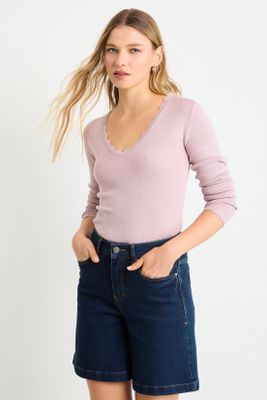 Imagen 2 del producto Polera Manga Larga Rosa Ash 18207225002123